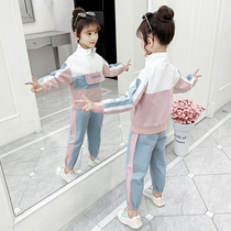 Girls  autumn suit Three four six seven nine nine-year-old primary school girl net red childrens sports two-piece set