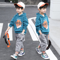 Boys  autumn suit Five six seven eight nine eight ten 11-12-year-old schoolboy boy boy handsome sports two-piece set