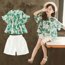 Girls summer clothes set Baby 2 3 4 4 3 5 5 6 6 7 7-8 year old girl sports foreign short sleeve clothes