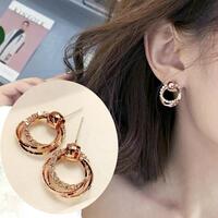 B429 Korean Earrings Rose Gold Fashion Shine Circle Circle Earrings Earrings Earrings Fashion Jewelry Women