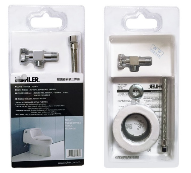 Kohler K-1248788-SP toilet installation three-piece set angle valve hose seal ring