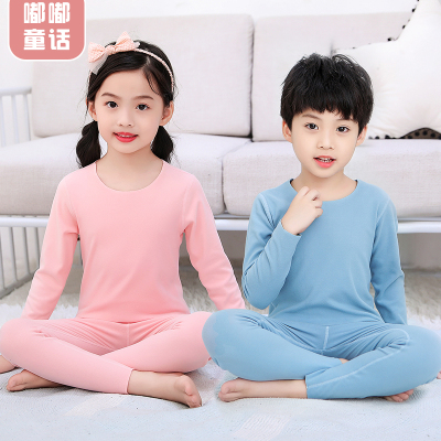 【嘟嘟童话】儿童无痕加绒保暖内衣套装