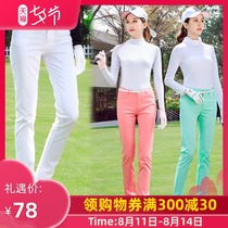 Free belt spring and summer golf clothing womens trousers light mid-waist slim-fit sports ball clothes casual pants