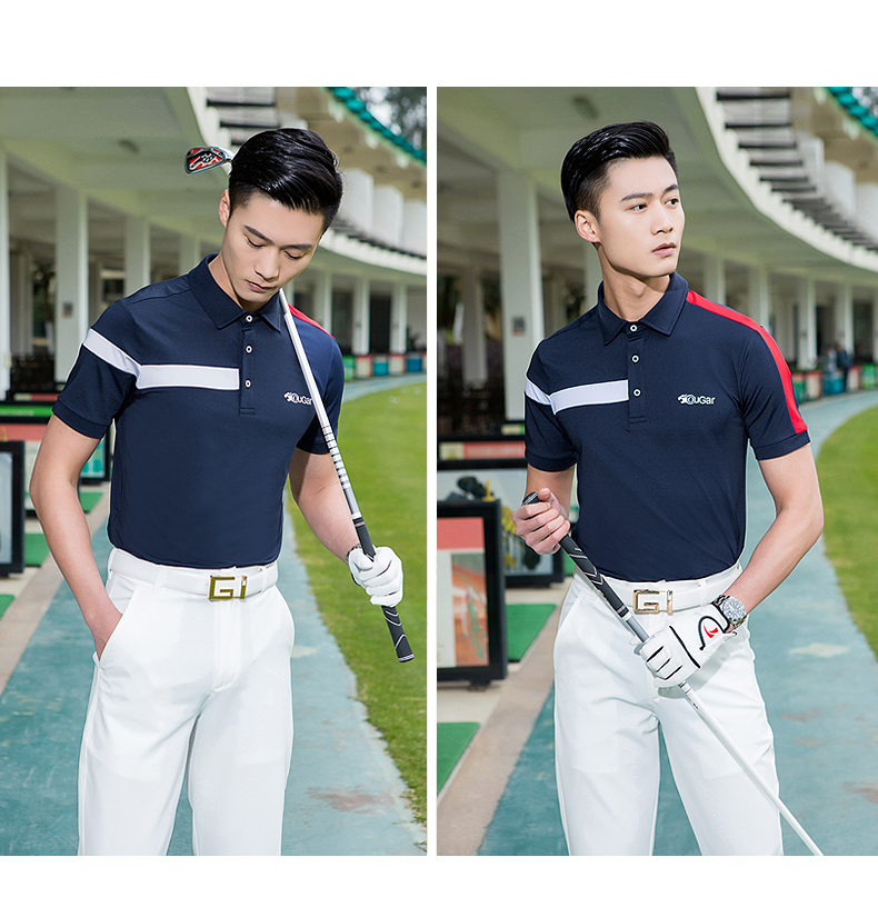 Jaguar golf quần áo mùa hè nam ngắn tay T-Shirt nhanh khô quần áo thể thao hit màu tùy chỉnh phù hợp với bóng áo sơ mi găng tay chống nắng hàn quốc