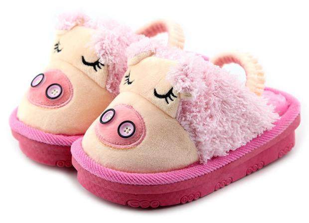 Pantoufles enfants en suède pour hiver - semelle caoutchouc - Ref 1024257 Image 18