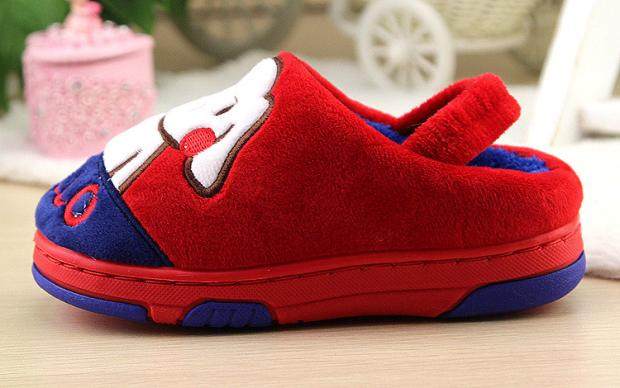 Pantoufles enfants en suède pour hiver - semelle caoutchouc - Ref 1024257 Image 9