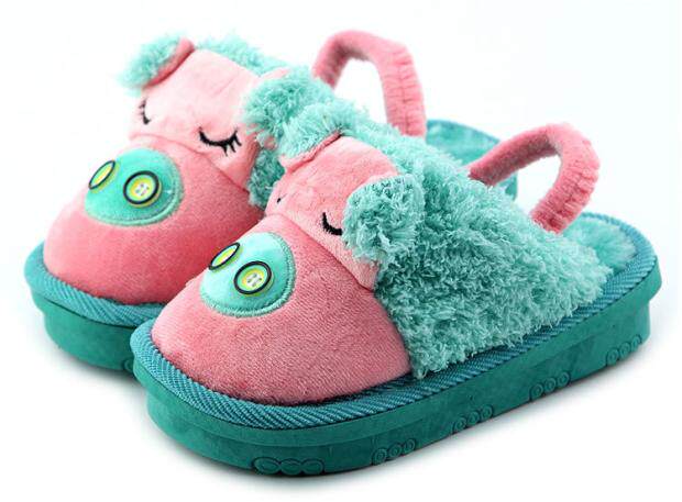 Pantoufles enfants en suède pour hiver - semelle caoutchouc - Ref 1024257 Image 17