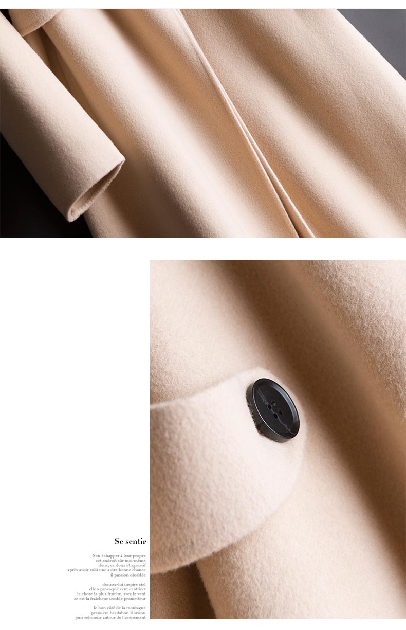 Áo chống rét hai mùa, áo khoác cashmere cho nữ dài phần áo len cao cấp 2018 mới Hepburn gió qua đầu gối áo khoác burberry nữ