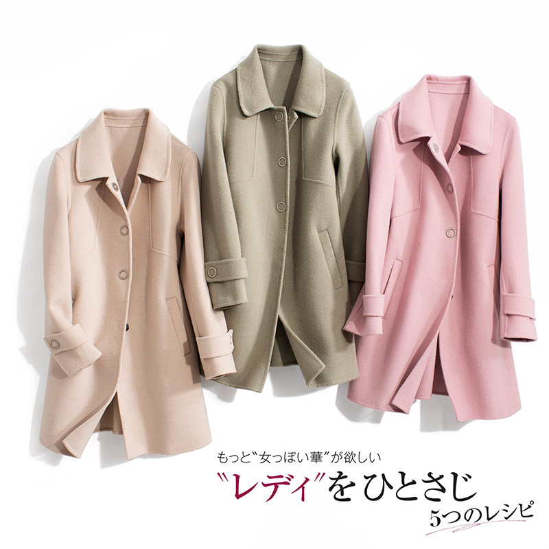 2019 mới chống mùa hai mặt phụ nữ áo khoác cashmere của ngắn cao cấp áo len nhỏ trẻ Hepburn