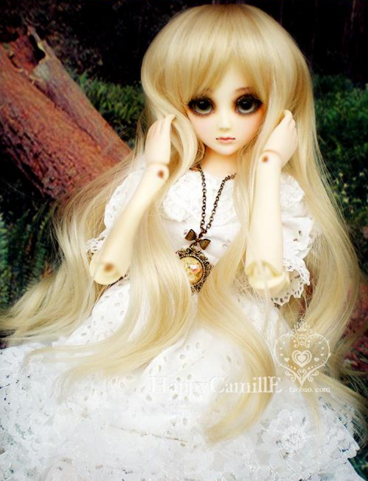 bjdsd4 Doll Wig Eva Hair High Temperature Silk Wavy Roll Long Hair Loss Gold 1 4-Taobao