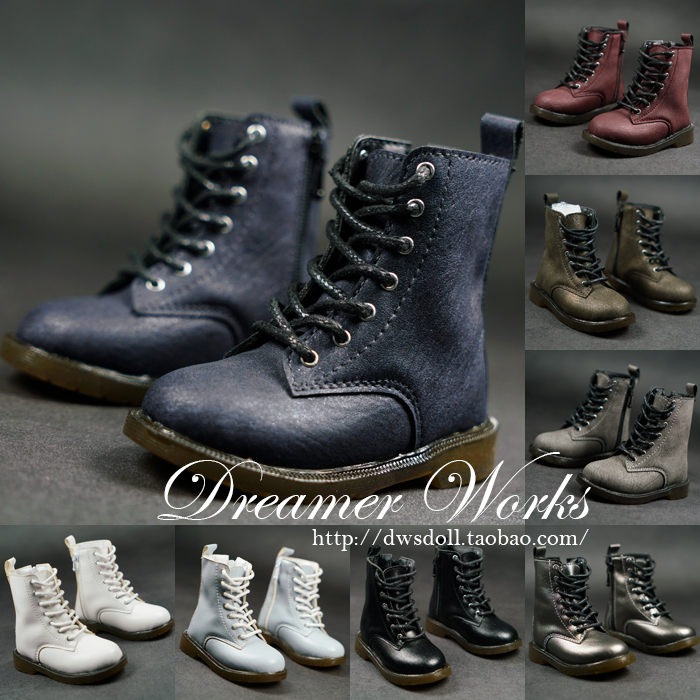 SDBJD3 points doll shoes retro boots Martin boots lace-up short boots 1 3 uncles