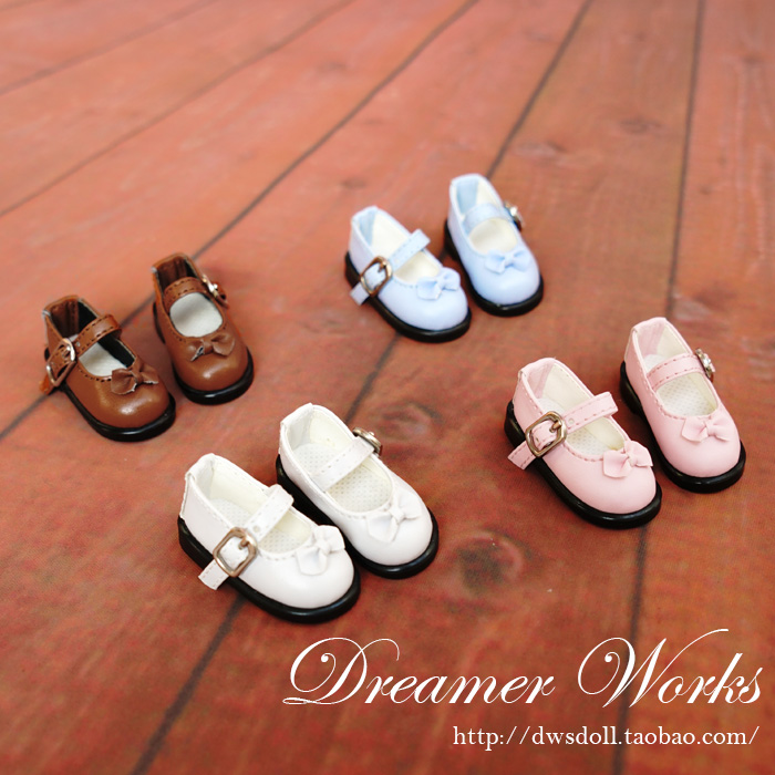 SD BJD 6 points doll shoes cute bow buckle leather shoes 1 6