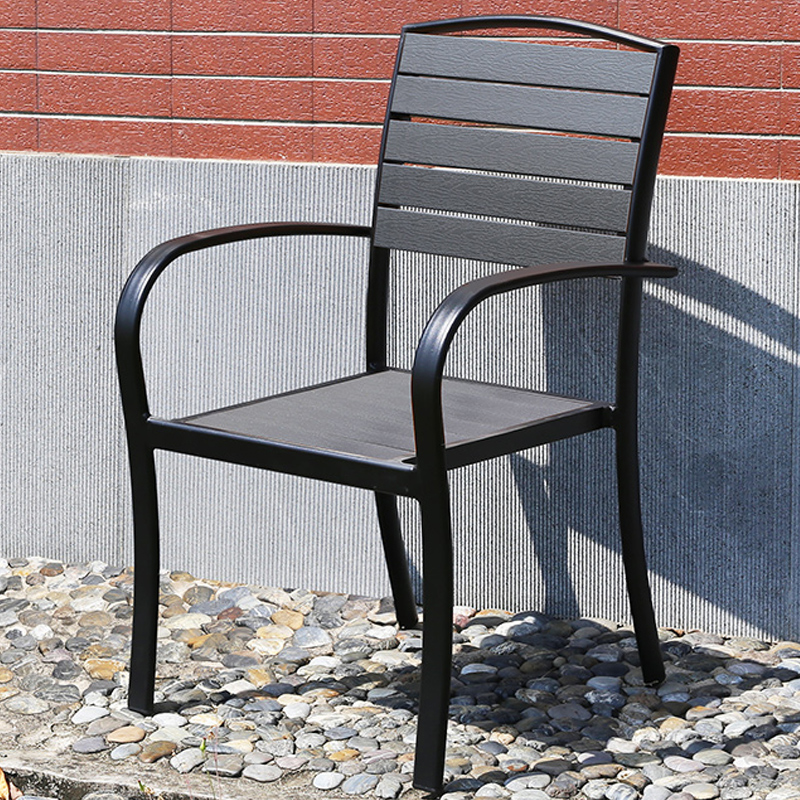 Outdoor anti-corrosion wooden tables and chairs Modern simple casual outdoor plastic wooden tables and chairs combined garden balcony