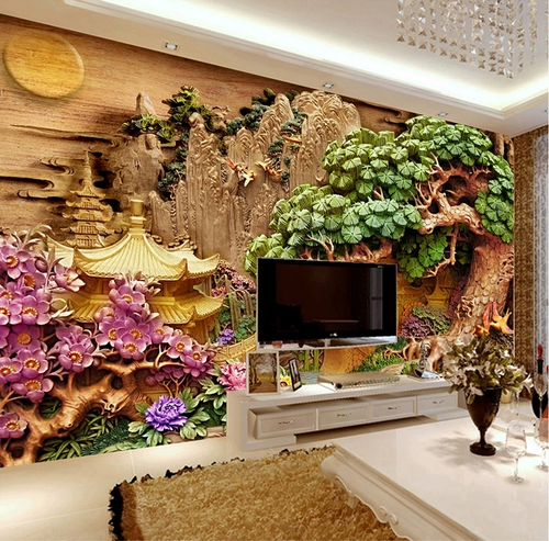 Телевизионная фоновая обои обои китайская гостиная офисная пленка и телевизионные стены