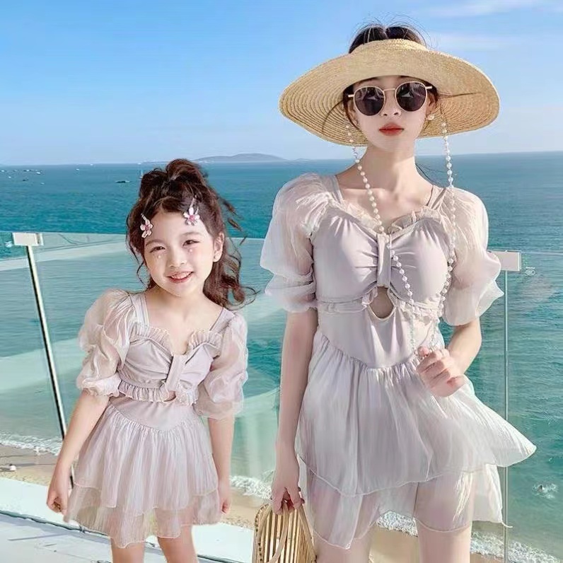 Parent-child Female Swimsuit Children Little Girl Baby Girl Baby Girl Conjoined Dress Cute Swimsuit Spa Seaside Resort
