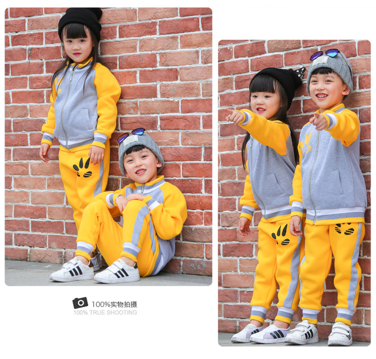 Quần áo sân vườn mẫu giáo mùa xuân và mùa thu Han cotton Anh thể thao phù hợp với tiểu học và trung học đồng phục nhà sản xuất quần áo trẻ em tùy chỉnh thủy triều đồ trẻ em