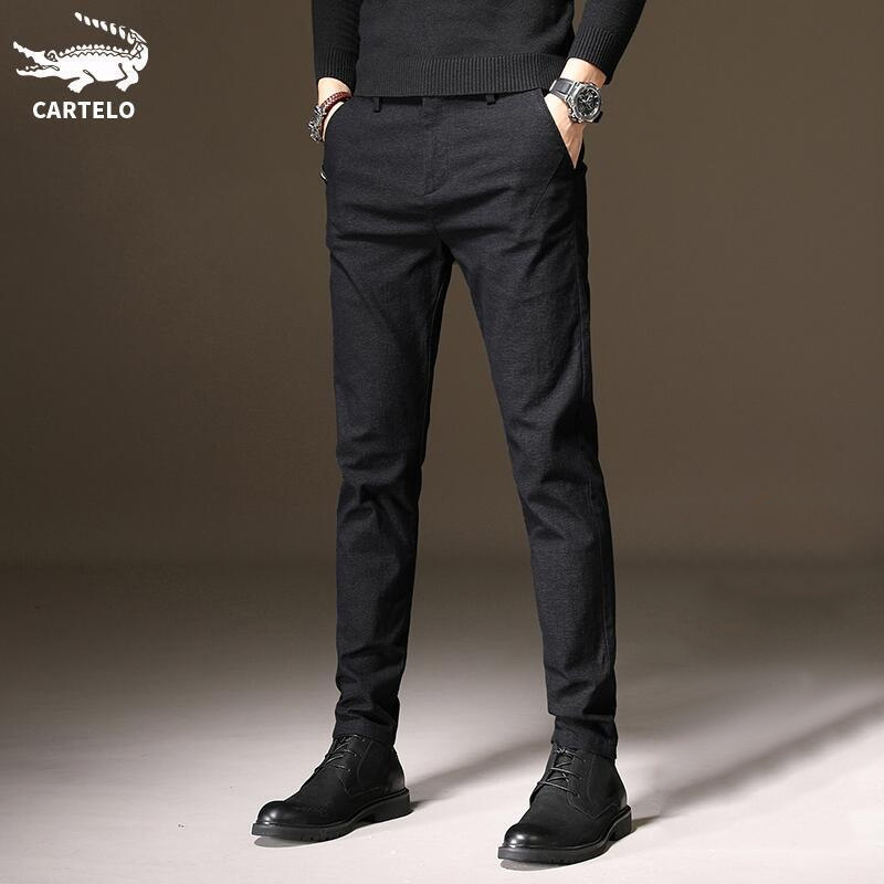 Crocodile Spring New Leisure Pants Men's Korean Edition Current Black Breakfast Tray Tax Small Foot Trousers