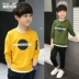 Áo thun bé trai dài tay 2018 mùa đông mới cho bé sơ mi dày ấm áp bé trai cộng với áo nhung bé trai lớn