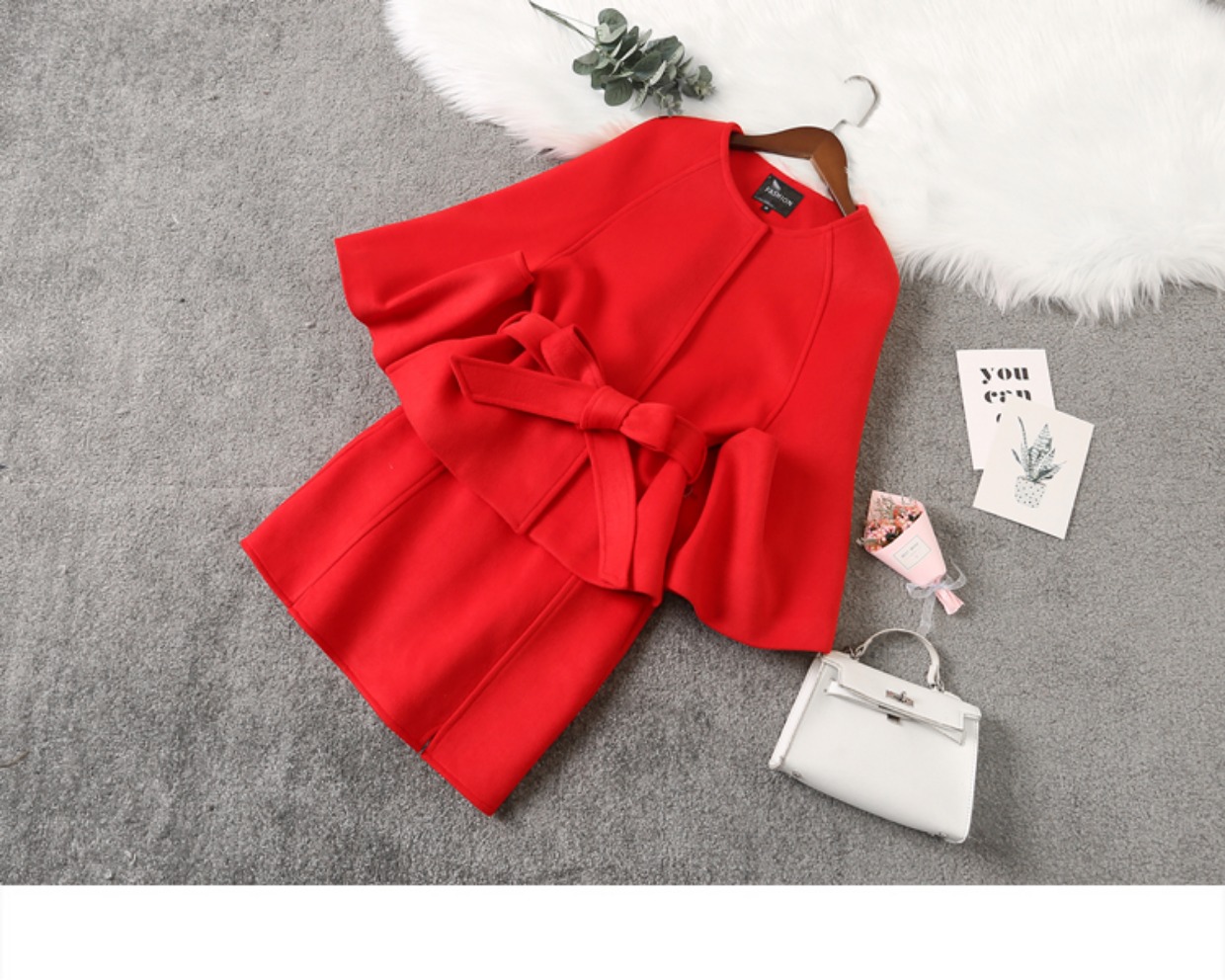Mùa thu và mùa đông sang trọng ren len cape ngắn nhỏ giảm tuổi phù hợp với váy nữ nữ nước hoa nhỏ hai bộ áo dạ nữ đẹp