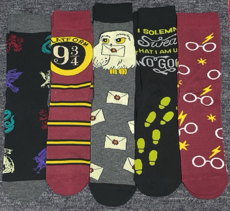 Foreign Trade Style Harry Potter Mid-Calf Owl Socks, All-Season Cotton Movie Hogwarts Trendy Socks