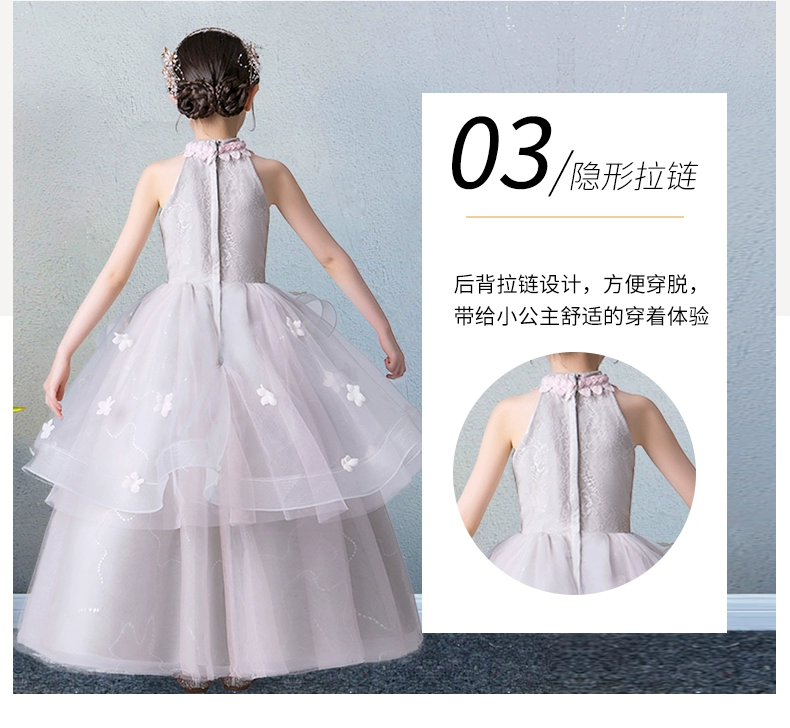Trẻ em váy công chúa váy hoa cô gái pompon ít tiếp viên buổi tối cô gái trang phục piano - Váy trẻ em