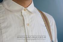 1920s Retro Jacquard Stripe Semi-Dress Raquette White Collar Cotton Blouse