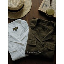 Remains Japan imports cotton linen blend sleeve head loose retro casual tooling outline-shaped lining men s
