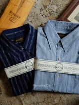 Remains Japanese imported cotton fabric vintage striped jacquard shirt four-color shirt for men and women