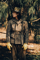 Remains green fruits collar double row button British wool Mackinaw hunting 1920s American vintage short coat