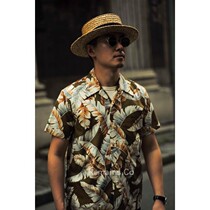 Remains Summer Shirt Japan Import Printed Fabric Cuba Collar Vintage Hawaii Short Sleeve Shirt Man