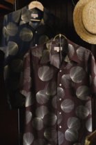 Remains 40 s Aloha stone sail coral monochrome print short sleeve retro Hawaiian shirt for men and women