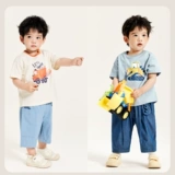 Маленькая летняя детская дышащая хлопковая футболка с коротким рукавом для мальчиков, короткий рукав