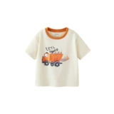 Маленькая летняя детская дышащая хлопковая футболка с коротким рукавом для мальчиков, короткий рукав