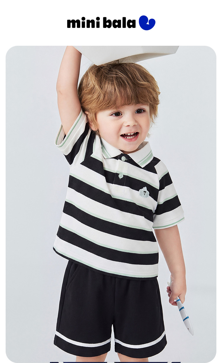 Mini Bala Polo Short-Sleeved Vest Set — 3