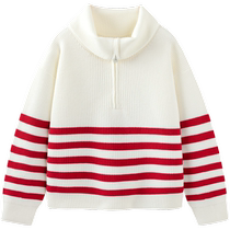 (mini parent-child) mini bala bala girls sweater soft waxy striped long-sleeved sweater mother and daughter clothing