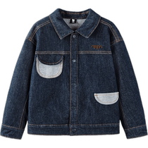 (New in Spring) Mini Balabala Boys and Girls Autumn New Baby Warm Childrens Denim Jacket