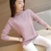 Áo len mới mùa thu 2017 áo len dài tay áo len nữ ngắn đoạn chạm đáy áo sơ mi áo sơ mi thủy triều hoang dã áo len nữ Cardigan