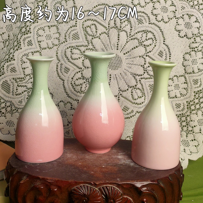 Jingdezhen New Chinese-Style Ceramic Crystal Large Vase Desktop Pottery Ornament Flower Arrangement Gradient Ceramic Crystal Large Flower Vessel Jingdezhen New Chinese-Style Ceramic Crystal Large Vase Desktop Pottery Ornament Flower Arrangement Gradient Ceramic Crystal Large Flower Vessel
