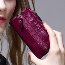 KIMO new niche design bag spring and summer leather cowhide zipper men and womens coin wallet car keychain