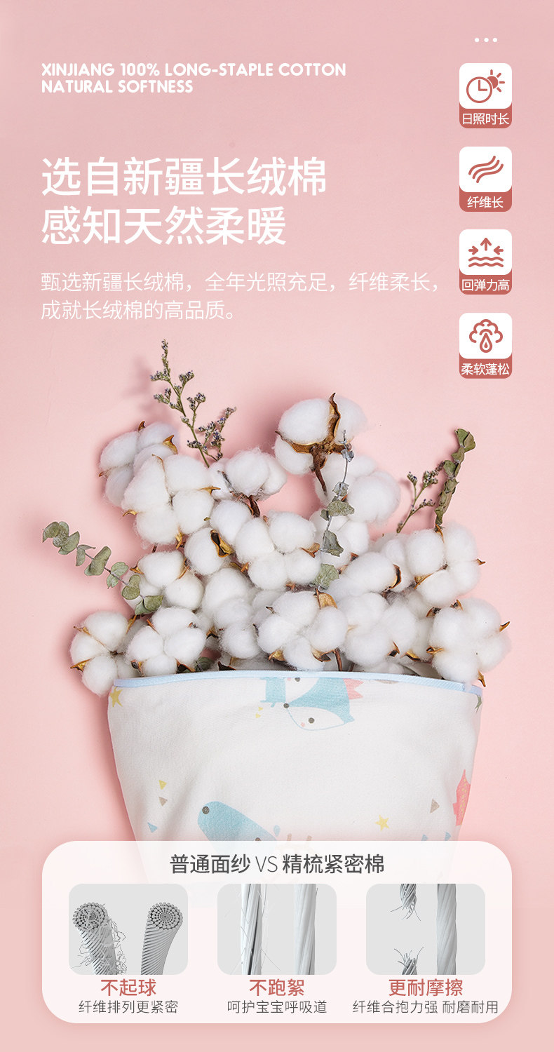 丹麦 欧孕 100%新疆长绒棉A类秋冬宝宝睡袋 图3