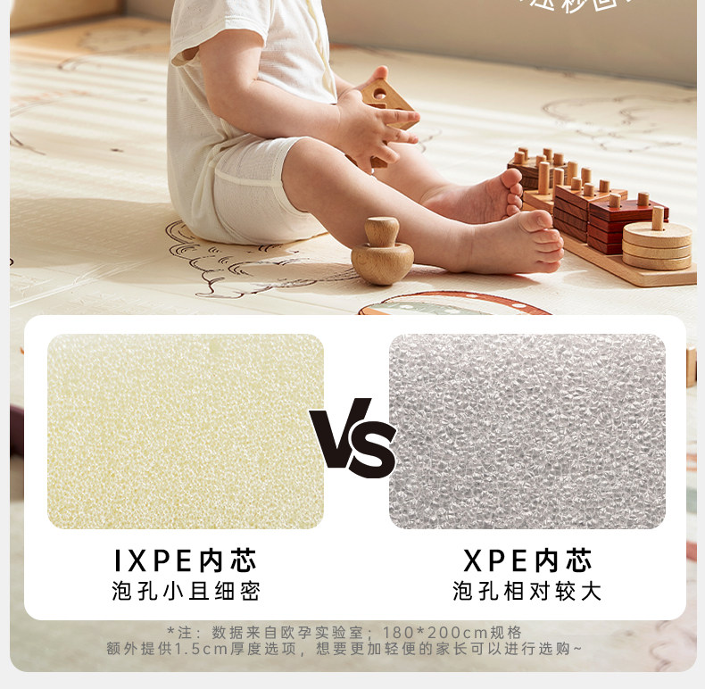 Развивающий коврик для ползания 欧孕婴儿爬爬垫折叠款加厚家用无毒无甲醛地垫儿童宝宝ixpe爬行垫