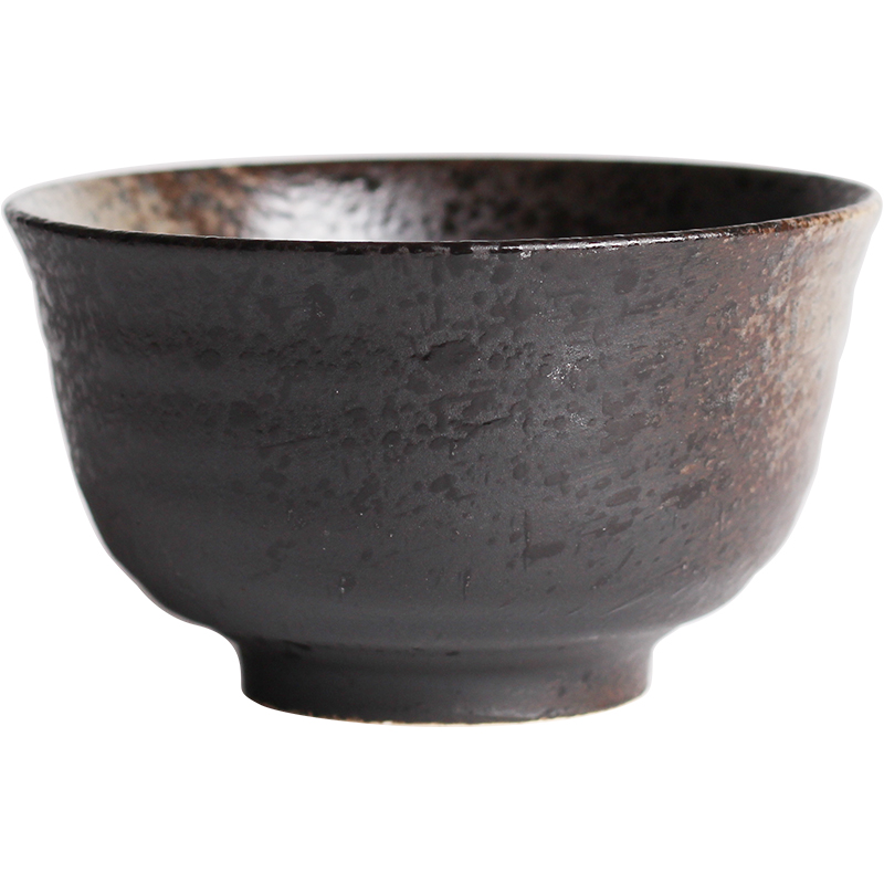 Creative coarse pottery Japanese - style tableware ceramic bowl, black small bowl high move bowls of rice bowl home for dinner