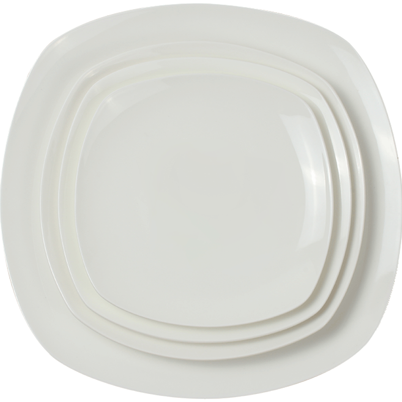 Pure white square ipads porcelain tableware ceramics steak plate plate plate of western breakfast dish dish dish cake dish plates