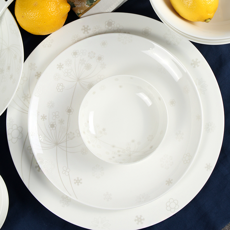 Tangshan 28/56 head ipads porcelain tableware suit ceramic dishes dishes suit household use chopsticks combination of Chinese style 4 people