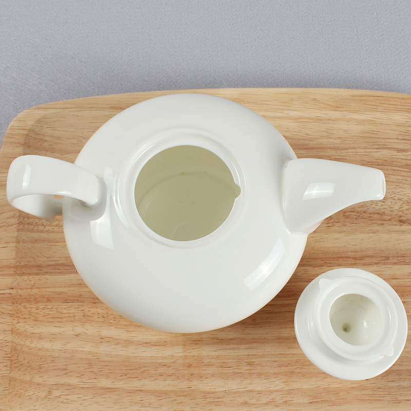 Pure white hotel table ceramic tableware water with ou dian ceramic teapot with cover kettle