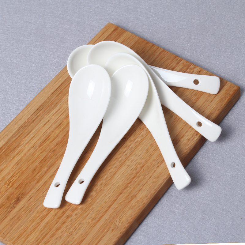 White ipads China creative lovely jose luis tamargo spoon, spoon, run rice spoon with flat ceramic spoon, spoon, household size