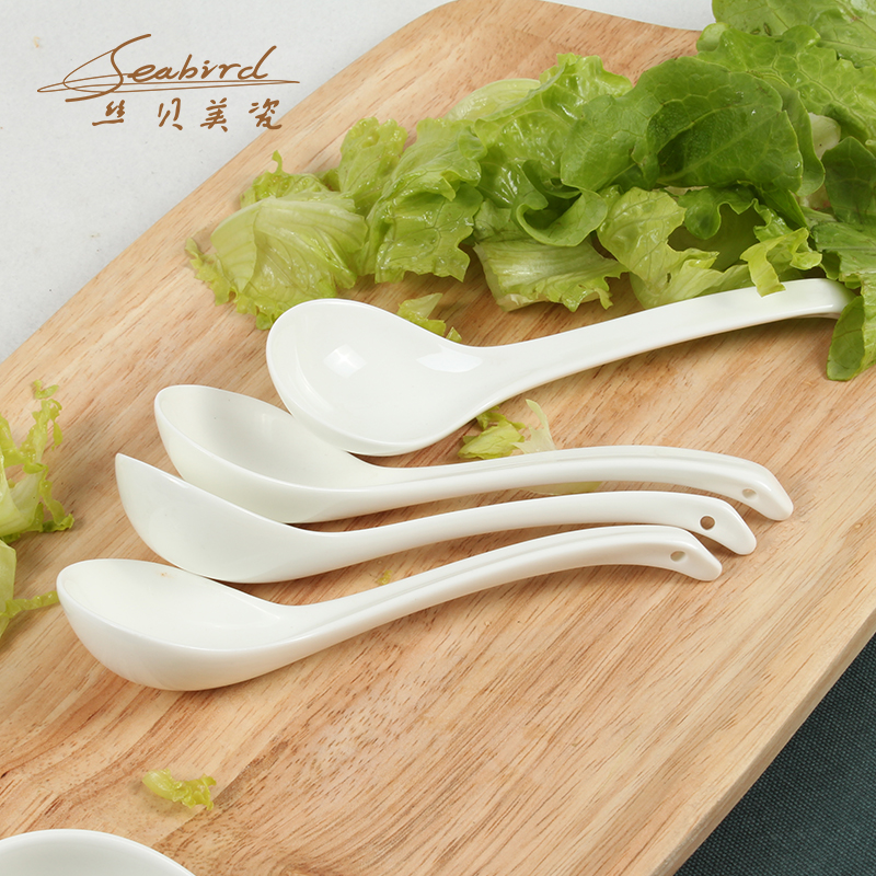 White ipads China Korean contracted household swan ceramic large spoon, spoon, creative, lovely spoon, spoon