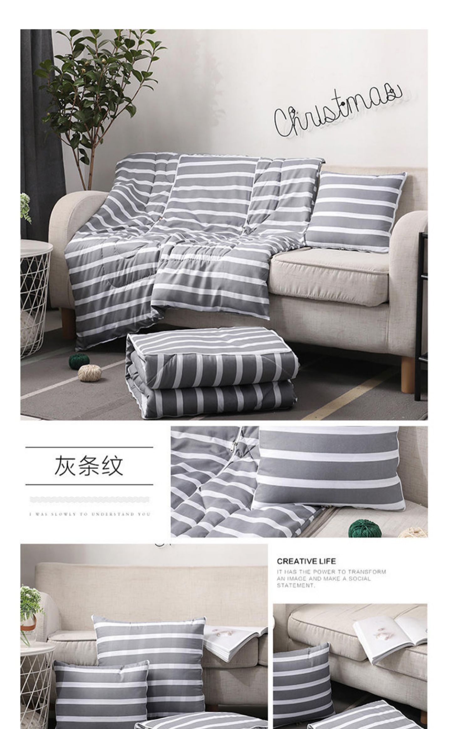 Gối chăn kép sử dụng đệm đa năng đệm bông được giặt dày điều hòa là chăn ngủ văn phòng - Trở lại đệm / Bolsters gối để ghế sofa