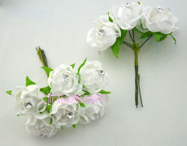 Mô phỏng DIY mới với bó hoa kim cương bó hoa nhỏ bó hoa vòng hoa kẹo cổ tay trang trí đầu vật liệu hoa giả 6 / bó - Hoa nhân tạo / Cây / Trái cây hoa hồng giả đẹp