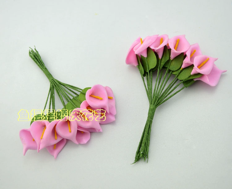 Tự làm bọt hoa trâm nhỏ calla lily cưới cưới bó hoa bó hoa nhân tạo vòng hoa chất liệu 12 / bó - Hoa nhân tạo / Cây / Trái cây